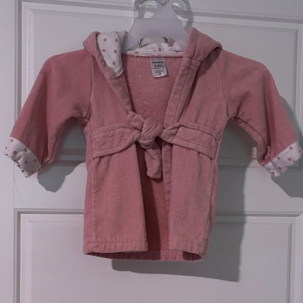 Cozy Pink Kids Robe with Polka Dot Lining
